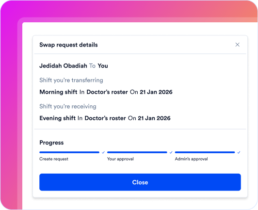 Employees can swap shifts without it becoming an admin headache.